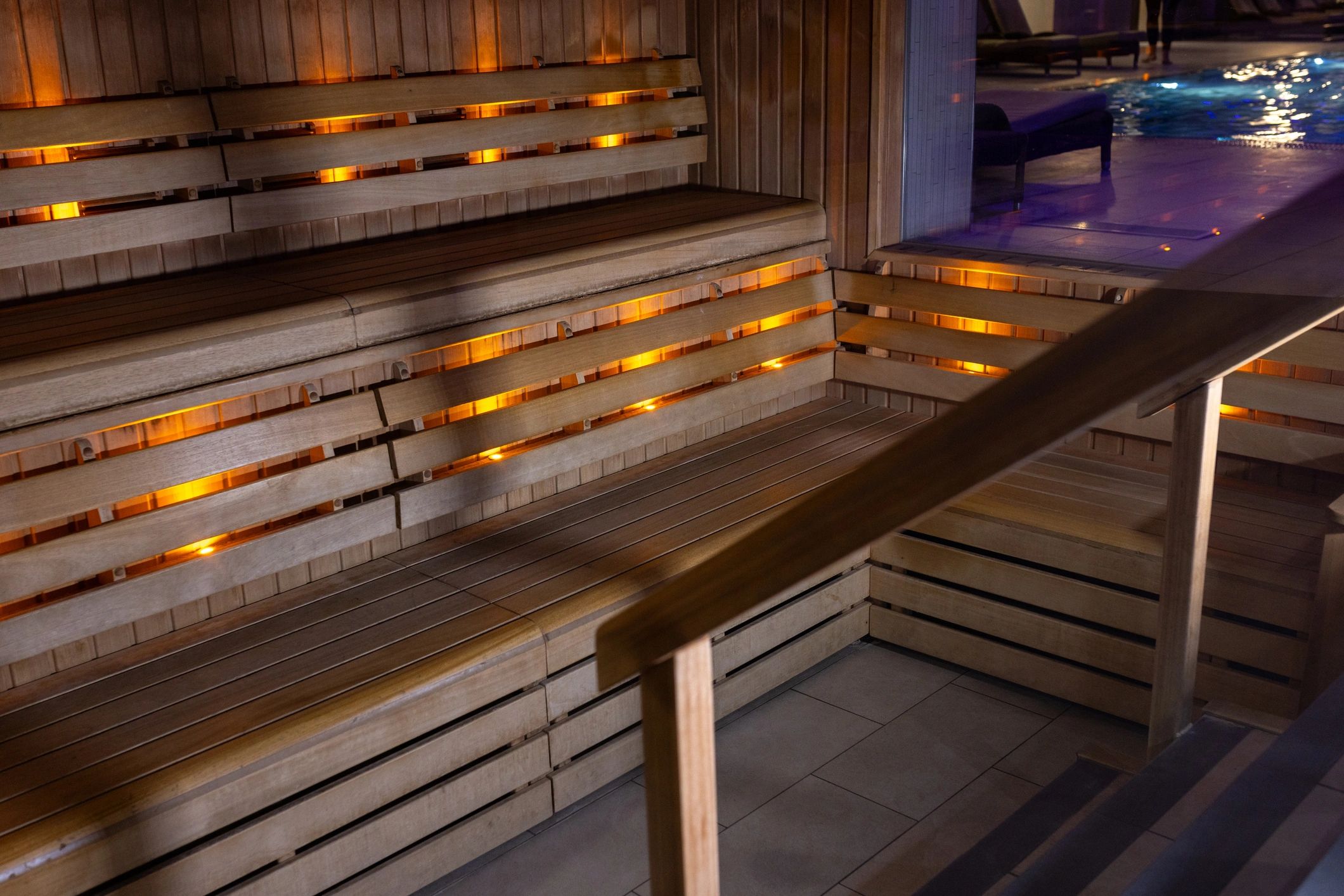 Relaxing sauna area
